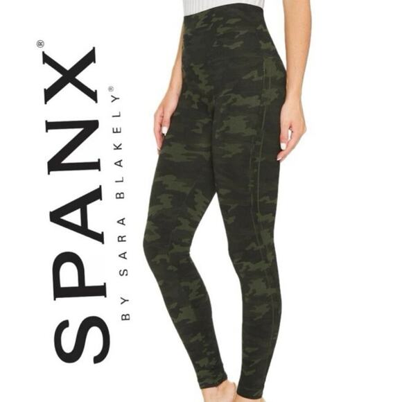 SPANX LEGGINGS CAMOUFLAGE TUMMY CONTROL HIGH WAIST LOOK AT ME NOW  SIZE X-LARGE - Picture 1 of 13